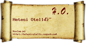 Hetesi Otelló névjegykártya